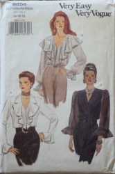 8856 EZ VOG LOOSE FLOUNCE BLOUSE WRAP OR NOT PATTERN 14-18
